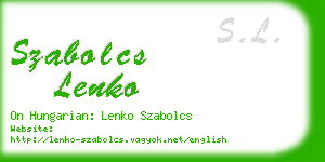 szabolcs lenko business card